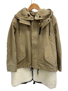 THE RERACS◆モッズコート/36/ポリエステル/ベージュ/16FW-RECT-106L-LINER-J