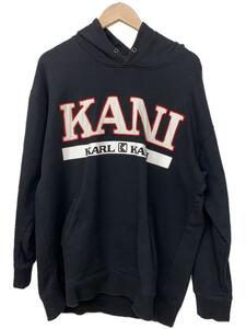 KARL KANI◆パーカー/XL/コットン/BLK/フロントロゴ