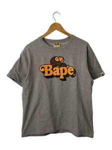 A BATHING APE◆Milo on Bape/Tシャツ/M/コットン/グレー/プリント