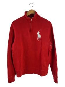 POLO RALPH LAUREN◆ハーフジップスウェット/S/コットン/RED/ビッグポニー