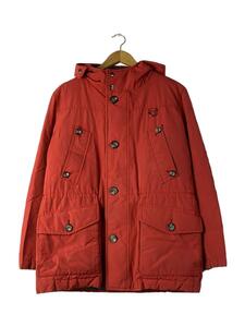 Aquascutum◆ダウンジャケット/L/コットン/RED/無地/2204412005-75/右脇破れ有/袖汚れ有