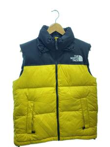 THE NORTH FACE◆NUPTSE VEST_ヌプシベスト/L/ナイロン/YLW