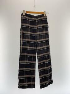 UNUSED◆CHECK EASY PANTS/ボトム/0/コットン/BLK/チェック/UW0713