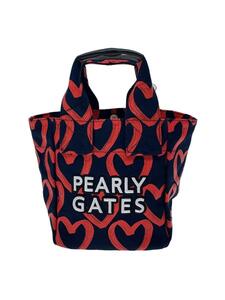 PEARLY GATES◆22年モデル/落書きハート/カートバッグ/コットン/ネイビー