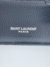 SAINT LAURENT◆マネークリップカードケース/レザー/BLK/無地/メンズ/507620_画像3