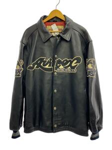 AVIREX◆BLACK ACES/ブラックエーシス/レザージャケット・ブルゾン/3XL/レザー/BLK/39588