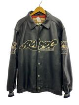 AVIREX◆BLACK ACES/ブラックエーシス/レザージャケット・ブルゾン/3XL/レザー/BLK/39588_画像1