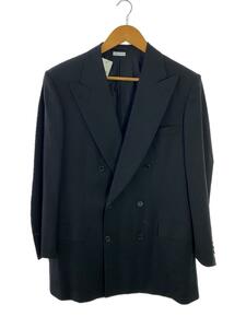 BRIONI◆FLAMINIO/ダブル6ボタン/テーラードジャケット/40/ウール/BLK/無地