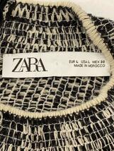 ZARA◆長袖ワンピース/L/コットン/BLK/総柄/3500/001/070_画像3