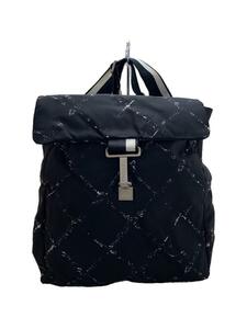 CHANEL* rucksack / nylon /BLK/ total pattern 