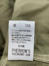 PHERROW’S◆半袖シャツ/36/コットン/KHK/ヘリンボーン/ミリタリーシャツ_画像4