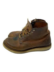 RED WING◆レースアップブーツ・6インチプレーントゥ/27.5cm/BRW/レザー