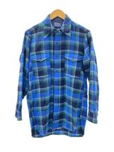 PENDLETON◆長袖シャツ/15/ウール/BLU/オンブレCK_画像1