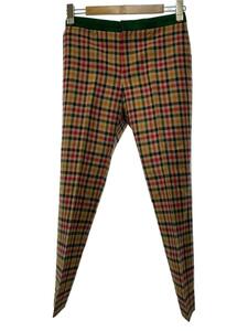 DRAWER* lining silk wool check strut pants /36/ wool /BEG/ check /6514-236-0835