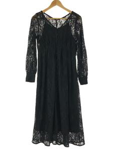 AMERI◆長袖ワンピース/FREE/ナイロン/BLK/01920520411/2WAY LAYLA LACE DRESS