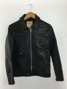 666 Leather Wear◆シングルライダースジャケット/36/レザー/BLK