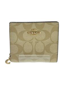 COACH◆財布/レザー/BEG/総柄/レディース/C3309