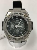 CASIO◆クォーツ腕時計/デジアナ/ラバー/BLK/BLK/SS/GST-W310/G-Shock G-Steel_画像1