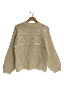 lawgy◆patchwork pattern knit/FREE/ポリエステル/WHT/0222030022