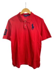 POLO RALPH LAUREN◆ポロシャツ/XL/コットン/RED/無地