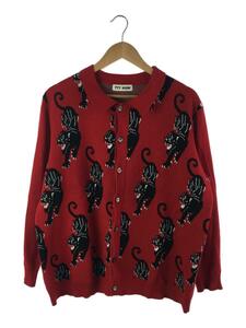 TTT_MSW◆カーディガン(厚手)/L/コットン/RED/TTT-2021AW-KT03/21AW/Panther Knit