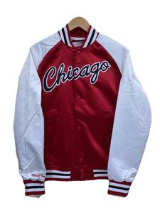 mitchell&ness◆23SS/PRIMETIME/タグ付き/スタジャン/M/ポリエステル/RED/CHICAGO