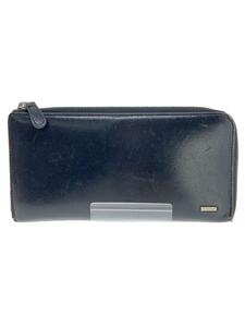 PORTER◆SHEEN WALLET/角スレ/長財布/レザー/BLK/メンズ