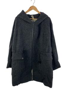 EdwinaHorl◆コート/S/ウール/GRY/ロングコート/HOODED COAT/モヘヤ混