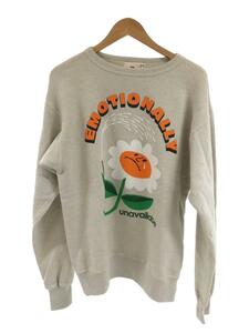 EMOTIONALLY UNAVAILABLE◆CREW SWEATSH FLOWER/スウェット/M/コットン/IVO/EU-A21-0000-005