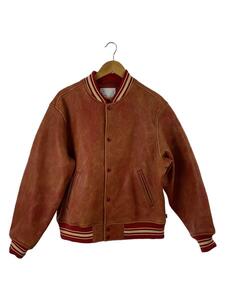 Supreme◆19SS/Painted Worn Leather Varsity Jacket/M/羊革/RED