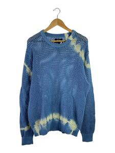 STUSSY◆セーター(薄手)/XL/コットン/BLU/117105/PIGMENT DYED LOOSE GAUGE SWEAT