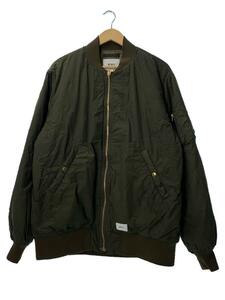 WTAPS◆18AW/JACKET NYLON TAFFETA/MA-1/汚れ有4/ナイロン/GRN/182GWDT-JKM0