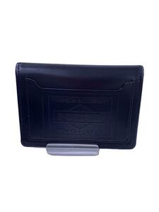 PORTER◆PS LEATHER WALLET GLASS LEATHER/カードケース/レザー/BLK/メンズ