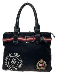 TOMMY HILFIGER◆トートバッグ/キャンバス/BLK