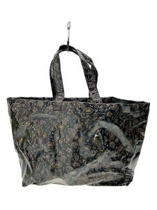 EXAMPLE◆X MAS PAISLEY VINYL TOTE BAG/トートバッグ/PVC/BLK/ペーズリー