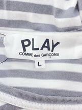 PLAY COMME des GARCONS◆長袖Tシャツ/L/コットン/GRY/ボーダー/AZ-T320_画像3