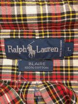 POLO RALPH LAUREN◆長袖シャツ/L/コットン/RED/チェック_画像3