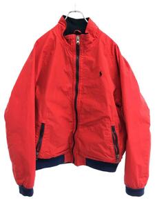 POLO RALPH LAUREN◆コットンナイロンブルゾン/フリースライナー/ブルゾン/XL/コットン/RED/無地