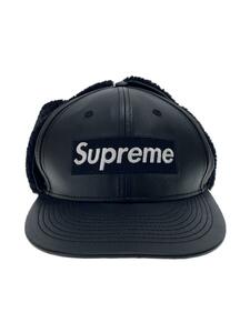 Supreme◆22AW/Leather Earflap Box Logo New Era/7 5/8/レザー/BLK/メンズ