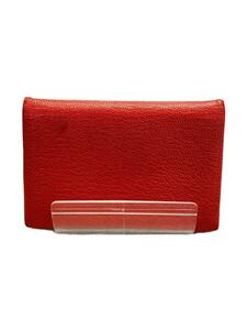 HERMES◆カードケース/レザー/RED/無地/レディース