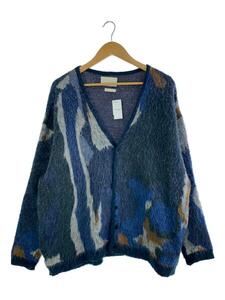 YOKE◆21aw/jacquard cardigan/カーディガン(厚手)/S/アルパカ/BLU/総柄