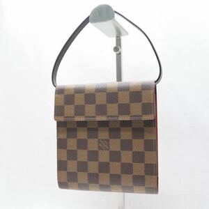 1円~【極美品】LOUIS VUITTON ルイヴィトン ダミエ エベヌ ハンドバッグ CDケース DVDケース ポーチ PVC レザー ブラウン 限定品 レア