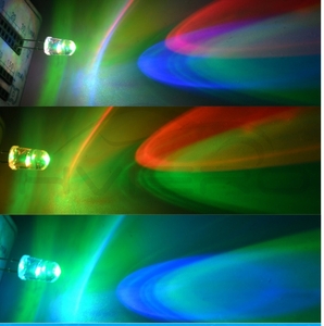 5mm led 砲弾型　RGB ゆっくり変色　虹色　100個　12v抵抗セット　回路図