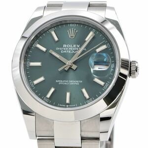 [3 года гарантия] Rolex Men's Datejust 41 126300 Случайная коробка с новым гала -2023 Mint Green Automatic Watch Используется бесплатная доставка