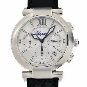 [3 год гарантия ] Chopard женский in pe задний -re хронограф 388549-3001 серебряный белый ракушка кожа самозаводящиеся часы наручные часы б/у бесплатная доставка 