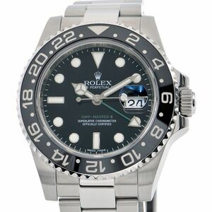 [3年保証] ロレックス メンズ GMTマスター2 116710LN ランダム番 ブラック 黒文字盤 自動巻き 腕時計 中古 送料無料