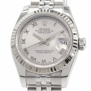 [3 -Year Гарантия] Rolex Ladies Datejust 179174 Z Ban K18WG/SS Серебряный римский индекс автоматические часы Используются бесплатная доставка