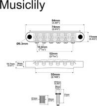 クロム ブリッジ Musiclily ABR-1 Tune-O-Matic ギターブリッジ レスポール SGエレキギター用、クロー_画像2