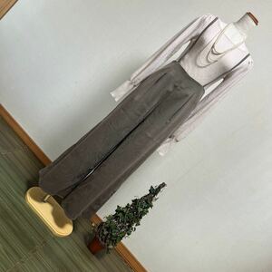 5-6 new goods narrow strap all-in-one pants wide pants back ribbon overall overall shoulder cord attaching pants 9 number M