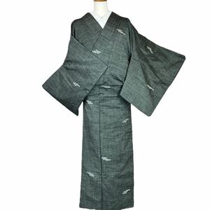 紬 小紋 袷着物 着物 きもの カジュアル着物 リサイクル着物 kimono 中古 仕立て上がり 身丈158cm 裄丈63cm